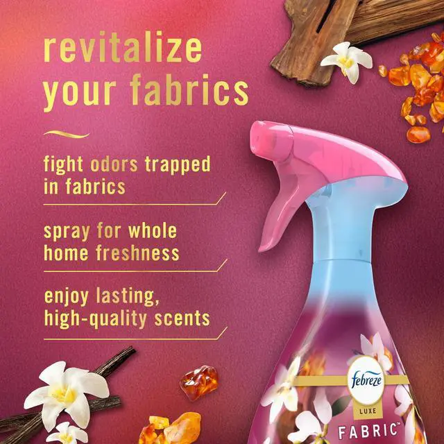Alt view image 5 of 7 - Febreze Fabric Spray Air Freshener, Odor-Fighting Fabric Refresher, Vanilla Suede Scent, 16.9 fl oz, Gentle formula safe for most upholstery and textiles