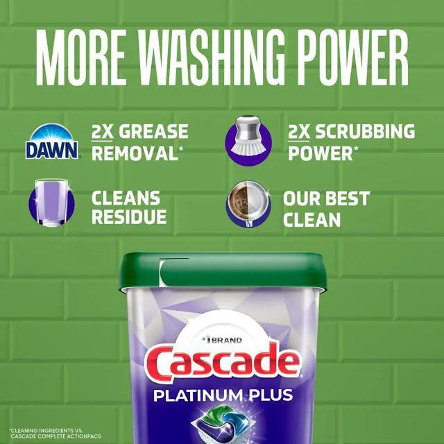 Alt view image 5 of 7 - Cascade Platinum Plus Dishwasher Pods, Dishwasher Detergent, Dish Detergent Soap, Lemon, 9 Count