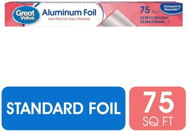 Alt view image 6 of 7 - Great Value Aluminum Foil, 75 sq ft, Durable material resists tearing when wrapping and covering food