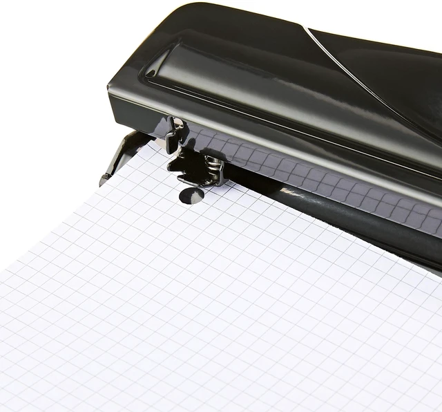 Alt view image 4 of 4 - Pen+Gear 3-Hole Punch, 12 Sheet Capacity, Black, Precise hole alignment fits standard 3-ring binders perfectly