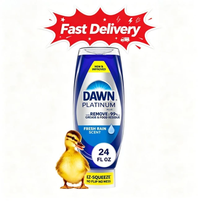 Main image of Dawn Platinum EZ Squueze Dish Soap Fresh Rain, Powerful formula quickly cuts through stubborn kitchen grease and food residue