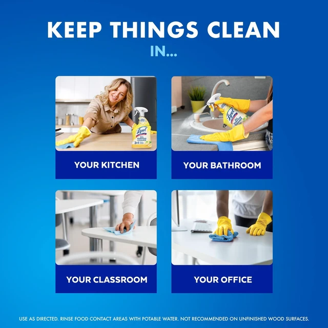Alt view image 4 of 7 - Lysol® All Purpose Cleaner Sanitizing and Disinfecting Spray Lemon Breeze Scent, 32 oz, Bottle