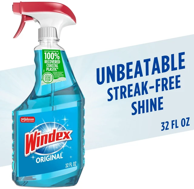 Alt view image 2 of 7 - Windex Glass, Window, and Mirror Cleaner, Original Blue, Spray Bottle, 32 fl oz.