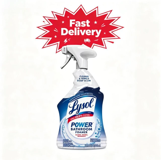Main image of Lysol Power Foaming Bathroom Cleaner, Multipurpose Cleaner & Disinfectant Spray, Household Cleaning Supplies, for Bathtub, Tile, Sink & Shower, Zero Bleach, 32 fl oz