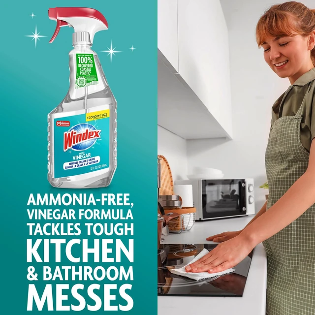 Alt view image 6 of 7 - Windex with Vinegar Glass, Window, Mirror, and Glass Stove Top Cleaner, Spray Bottle, 32 fl oz