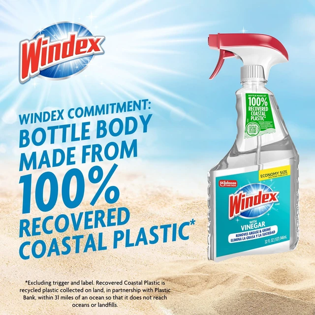 Alt view image 2 of 7 - Windex with Vinegar Glass, Window, Mirror, and Glass Stove Top Cleaner, Spray Bottle, 32 fl oz
