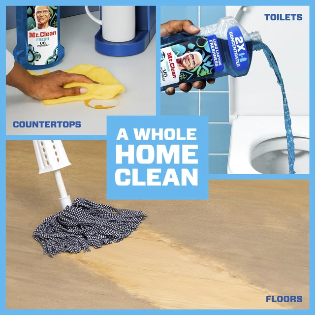 Alt view image 3 of 6 - Mr. Clean 2X Concentrated Multi Surface Cleaner with Unstopables Fresh Scent, 41 fl oz