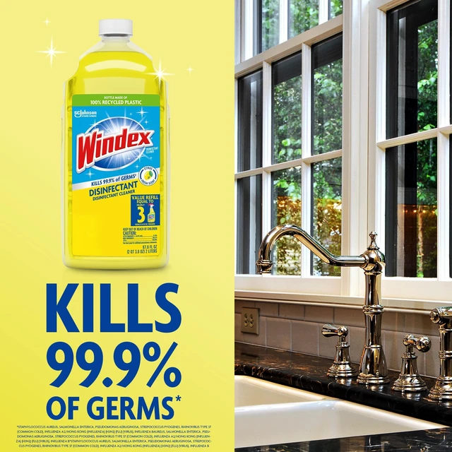 Alt view image 6 of 6 - Windex Multipurpose Disinfectant Cleaner Spray Refill, 67.6Oz