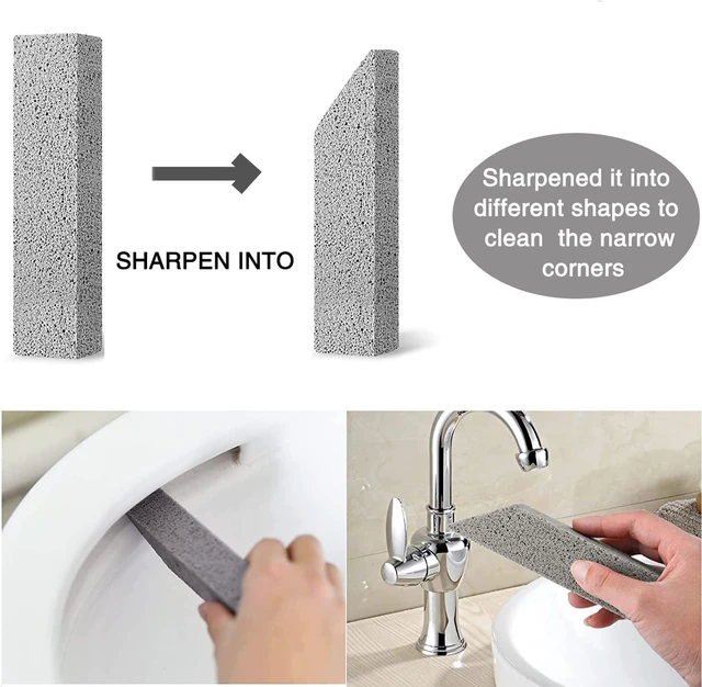 Alt view image 2 of 6 - 8 Pack Pumice Stone Scouring Stick for Toilet Bowl Cleaning, Removes Hard Water Rings, Calcium Buildup and Rust, Suitable for Toilet, Bathroom, Kitchen Sink, Grill (Gray)