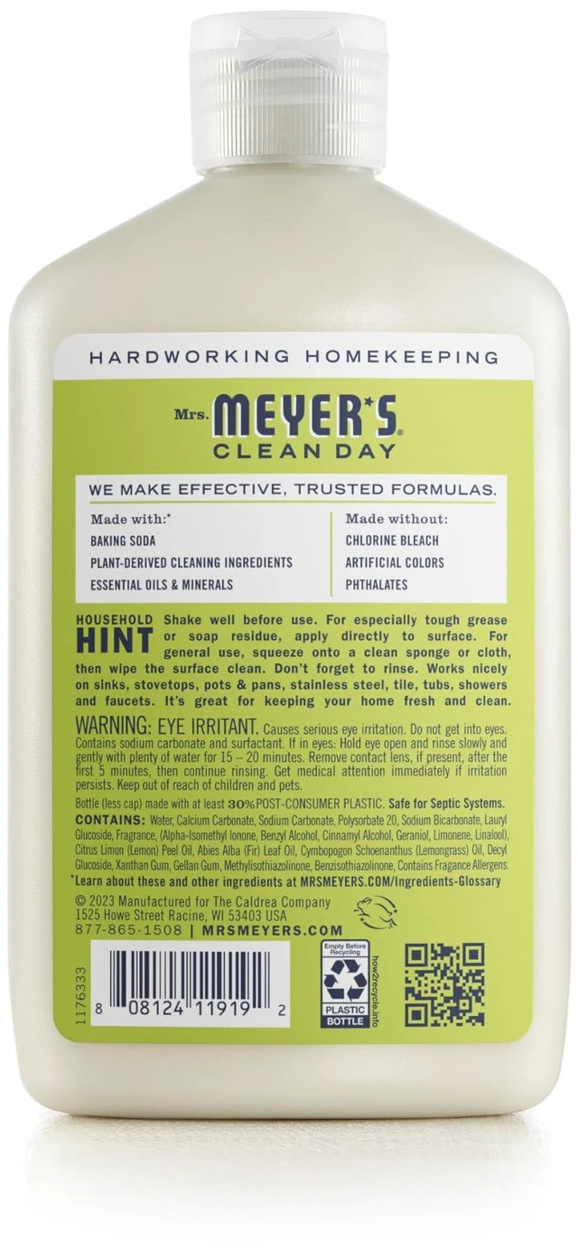 Alt view image 2 of 6 - Mrs. Meyer's Clean Day Baking Soda Cream Cleaner, Lemon Verbena, 16 fl oz