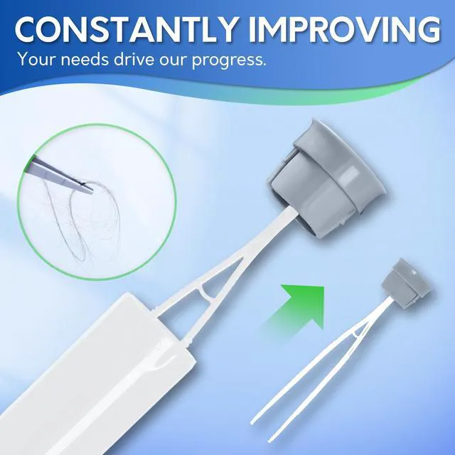 Alt view image 2 of 6 - BOOMJOY Silicone Toilet Brush and Holder Set with Tweezers, Aluminum Handle, White