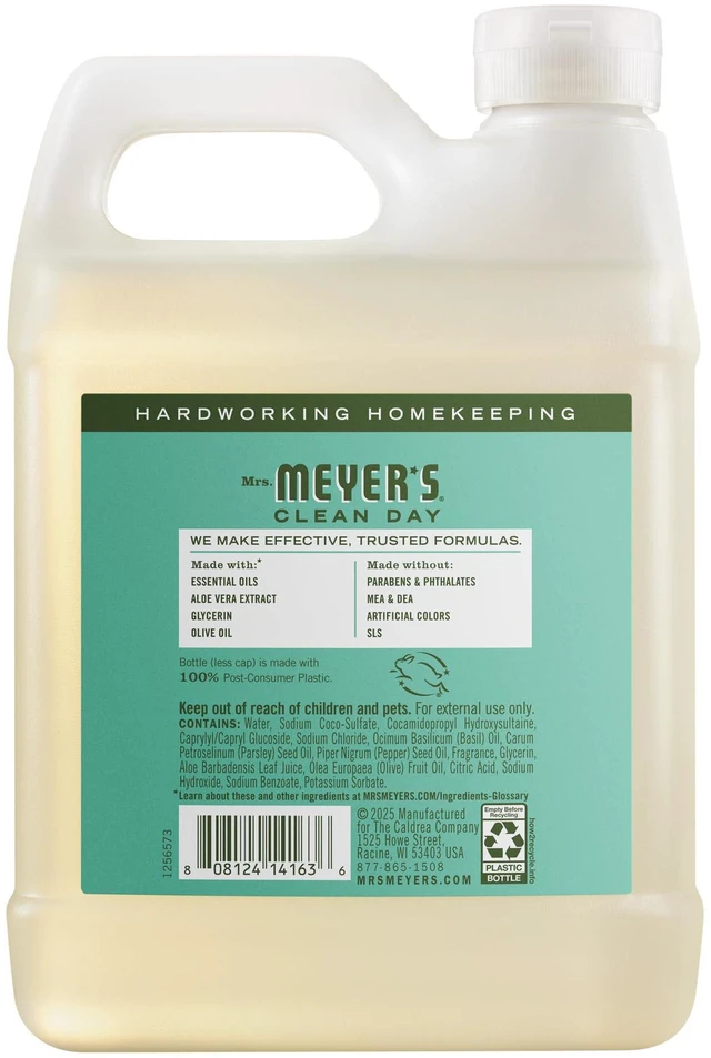 Alt view image 4 of 6 - MRS. MEYER'S CLEAN DAY Liquid Hand Soap Refill, Basil, 33 fl oz