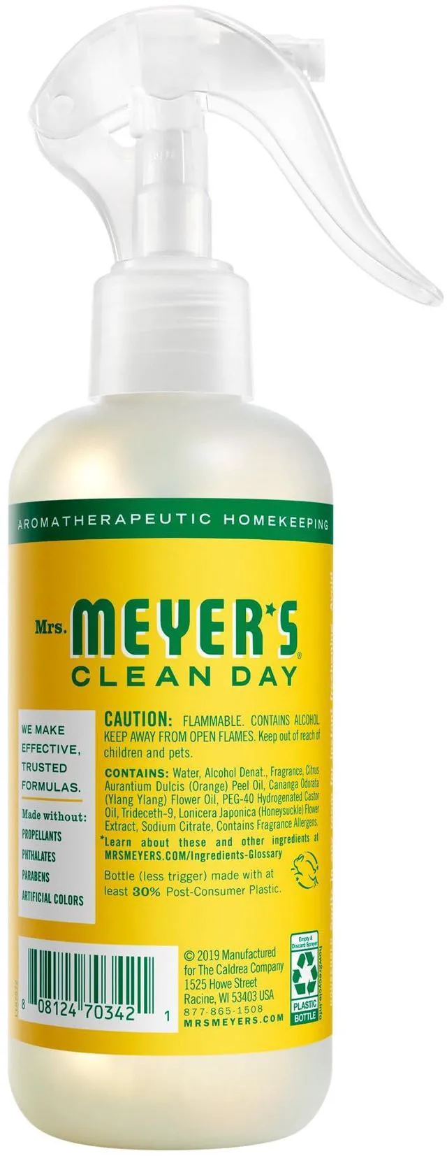 Alt view image 6 of 6 - Mrs. Meyer's Clean Day Honeysuckle Room Spray, 8 Fl Oz Bottle
