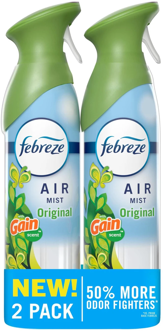 Main image of Febreze Air Mist Gain Original Scent 8.1oz (Pack of 2) Odor Fighting Room Spray Deodorizer for Home Bathroom Kitchen Office Apartment Dorm Room Classroom