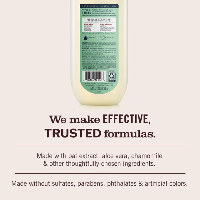 Alt view image 5 of 6 - Mrs. Meyer's Clean Day 3 in 1 Dog Shampoo, Sweet Chamomile Scent, 14oz