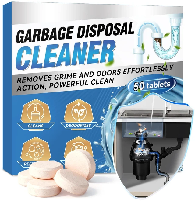 Main image of Garbage Disposal Cleaner and Deodorizer 50 Packs, Powerful Sink Drain Cleaner Tablets, 1 Year Supply for Kitchen, Bathroom, Shower, Home Cleaning Essentials