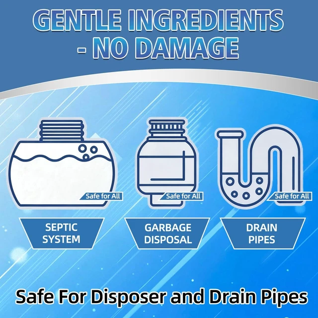 Alt view image 2 of 6 - Garbage Disposal Cleaner and Deodorizer 50 Packs, Powerful Sink Drain Cleaner Tablets, 1 Year Supply for Kitchen, Bathroom, Shower, Home Cleaning Essentials
