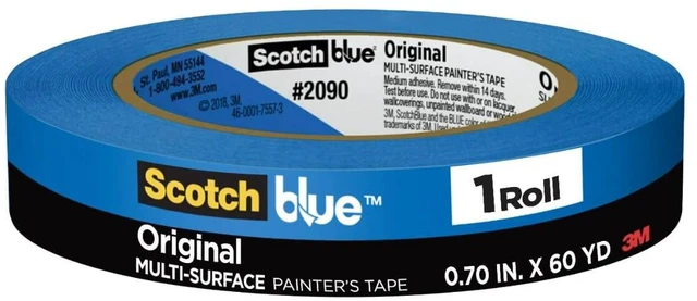 Main image of ScotchBlue Original Multi-Surface Painter's Tape, 0.7in x 60yd, 1 Roll, Blue