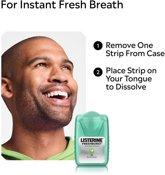 Alt view image 5 of 7 - Listerine PocketPaks Breath Strips Freshburst, 24 Count (Pack of 3)