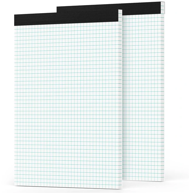 Main image of 2 Pack Graph Paper Pad 8.5x11, 4x4 Graph Ruled