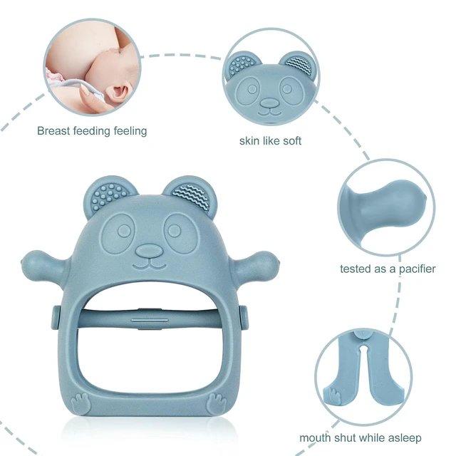 Alt view image 4 of 7 - Eascrozn 3 Pack Silicone Baby Teething Mitten Toys for 3+ Months