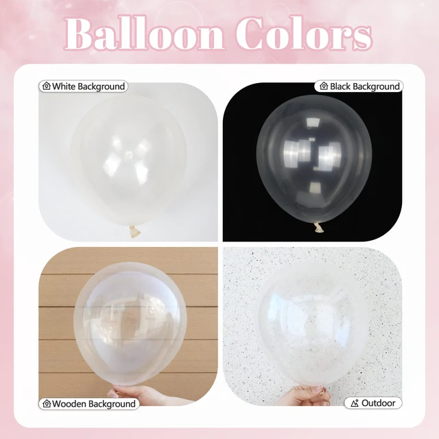 Alt view image 5 of 7 - 60pcs 12inch Pink, White, and Clear Pastel Pearl Balloons
