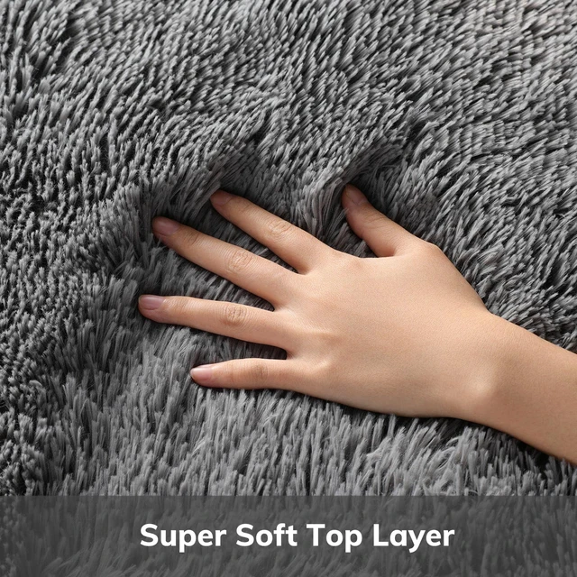 Alt view image 2 of 6 - Ophanie Small Non Slip Throw Bedside Area Rug 2x3, Fluffy Soft Grey Mini Bedroom Carpet, Door Entryway Indoor Front Entrance Mat, Home Decor Aesthetic Nursery