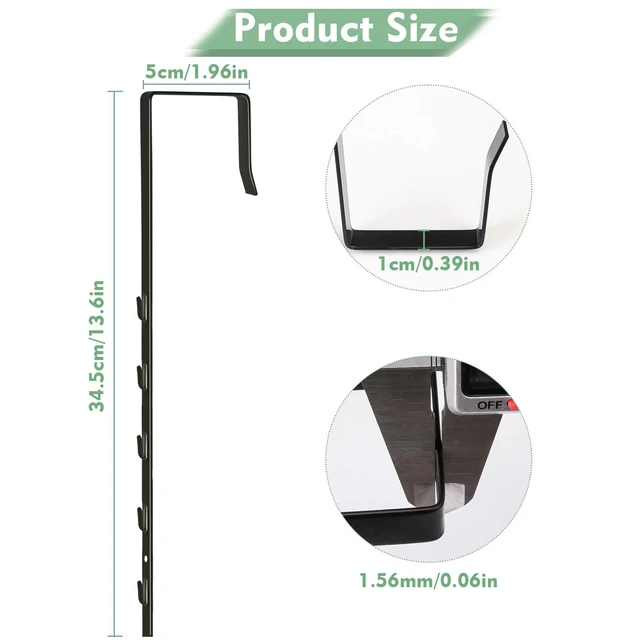 Alt view image 4 of 7 - Over-the-Door Mirror Hanger, 2 Pcs Adjustable Door Brackets with Protective Lining, Black (Mirror Not Included)