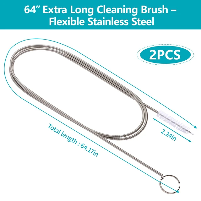 Alt view image 6 of 7 - 2 Packs 64 Inches Flexible Sunroof Drain Cleaning Brush, Tube Cleaner for Dishwasher Drain Hose, Bathroom