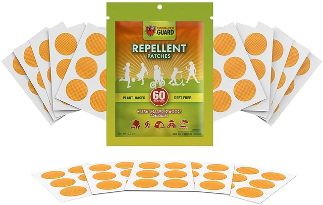 Main image of Mosquito Guard 60 Pack DEET Free Plant Based Mosquito Repellent Stickers for Kids Outdoor Patio