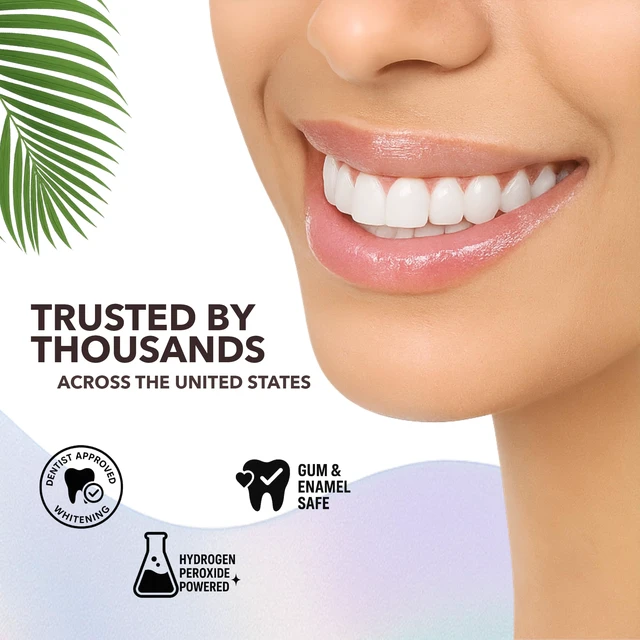 Alt view image 3 of 6 - Purli Professional Teeth Whitening Strips 9-Day Treatment, Natural Coconut Oil, for Sensitive People, Gum & Enamel Safe, Dry Strip, Professional Effects