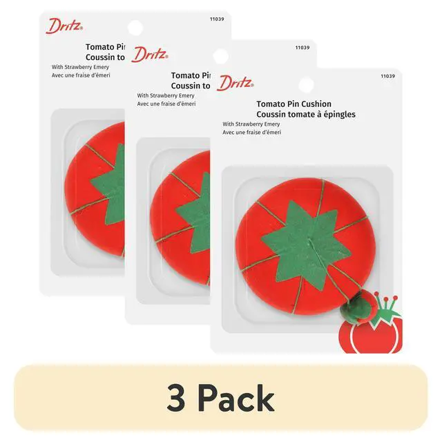 Alt view image 2 of 5 - Dritz Red Tomato Pin Cushion, 3 Pack Sewing Needle Holder