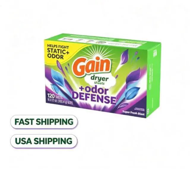 Main image of Gain Odor Defense Fabric Softener Dryer Sheets, Super Fresh Blast Fragrance, 120 Sheets Laundry Supply