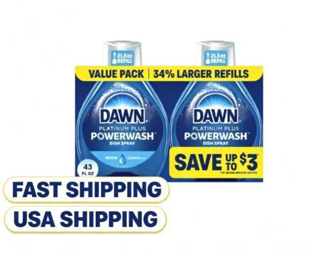 Main image of Dawn Powerwash Dish Soap Spray Refill 2 Count, Fresh Fragrance Dishwashing Liquid, 43 fl oz Total