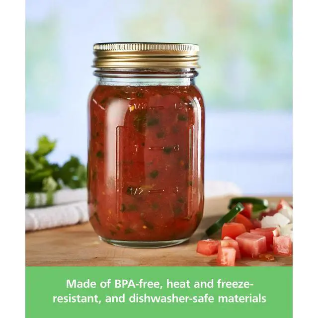 Alt view image 5 of 7 - Mainstays 16 oz Mason Jars, Regular Mouth Pint Canning Jars with Lids and Rings, 12-Pack Glass Jars for Home Canning and Meal Prep