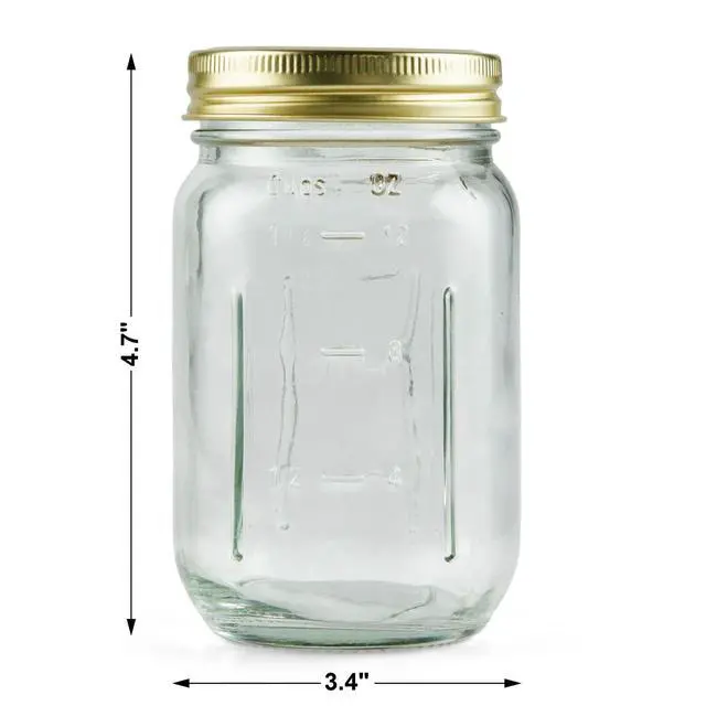 Alt view image 2 of 7 - Mainstays 16 oz Mason Jars, Regular Mouth Pint Canning Jars with Lids and Rings, 12-Pack Glass Jars for Home Canning and Meal Prep
