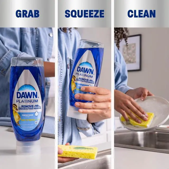Alt view image 4 of 6 - Dawn Platinum EZSqueeze Dish Soap, Bleach Alternative, Clean Lemon Scent
