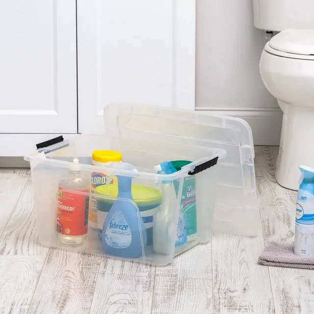 Alt view image 5 of 6 - IRIS 32 Qt. Plastic Storage Bin with Lid, Stackable Storage Containers, Tote
