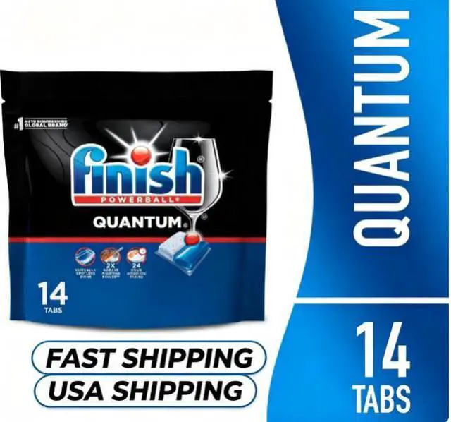 Main image of Finish Quantum Dishwasher Pods, No Pre-Rinse Dishwasher Detergent Tabs Soap, Advanced Clean, 14 Count