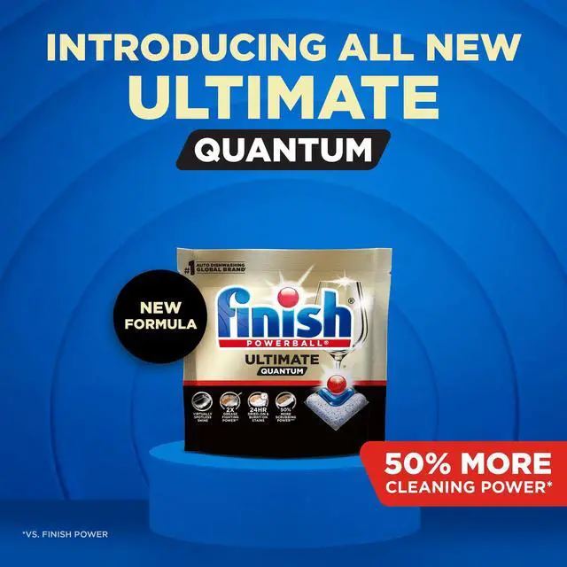 Main image of Finish Ultimate Quantum Dishwasher Pods, Dishwasher Detergent Soap, 50% More Cleaning Power, 11 Count