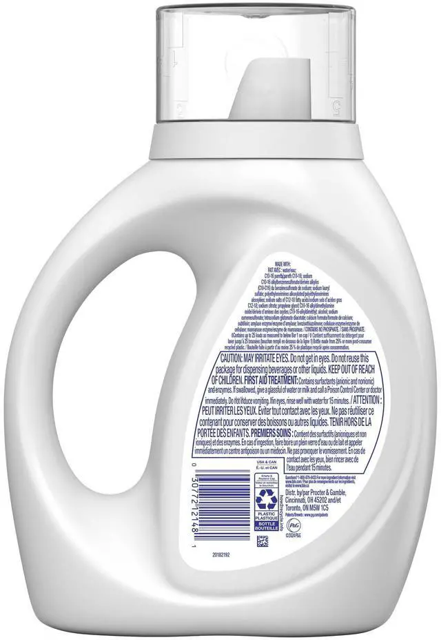 Alt view image 3 of 6 - Tide Free & Gentle Liquid Laundry Detergent, Hypoallergenic Unscented Washing Soap for Sensitive Skin, 34 fl oz, 25 Loads
