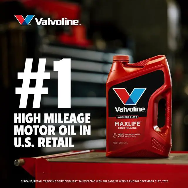 Alt view image 2 of 6 - Valvoline MaxLife High Mileage 5W30 Synthetic Blend Motor Oil, 1 Quart, Engine Oil for High Mileage Vehicles