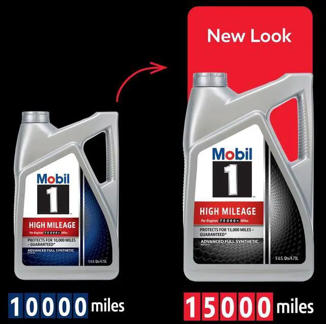 Alt view image 5 of 6 - Mobil 1 High Mileage Full Synthetic Motor Oil 10W40, 1 Quart, Advanced FullSynthetic Engine Oil for High Mileage Vehicles