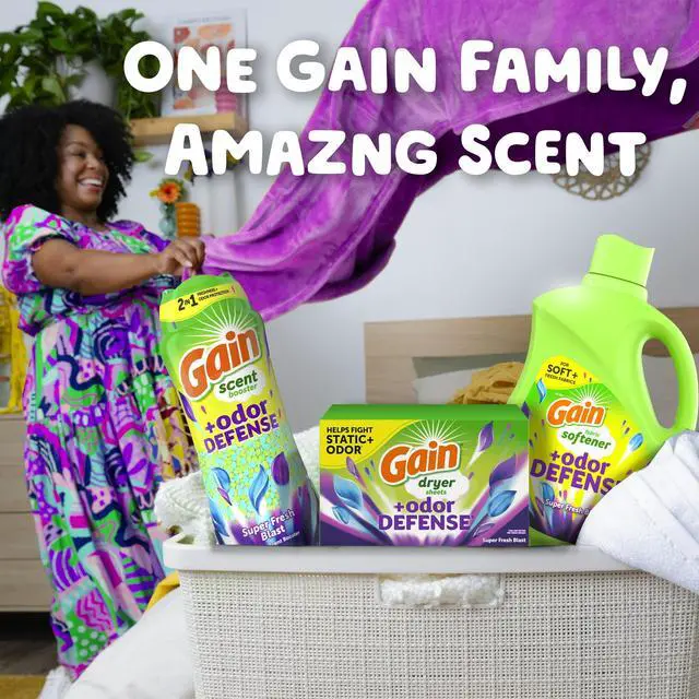 Alt view image 6 of 6 - Gain Fabric Softener Dryer Sheets with Odor Defense, Super Fresh Blast Scent, 180 Count, StaticReducing AntiOdor Laundry Sheets for Fresh Soft Clothes