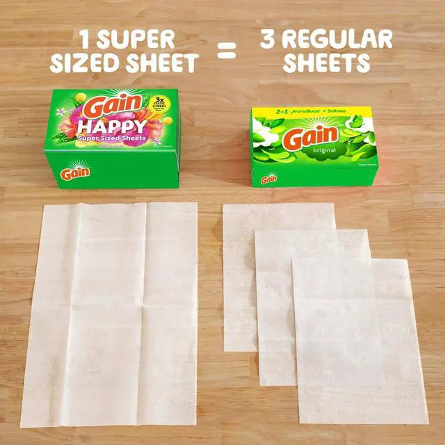 Alt view image 5 of 6 - Gain Dryer Sheets Happy Hibiscus Hula Scent, SuperSized Fabric Softener Sheets, AntiStatic & WrinkleReduction, 60 Mega Dryer Sheets