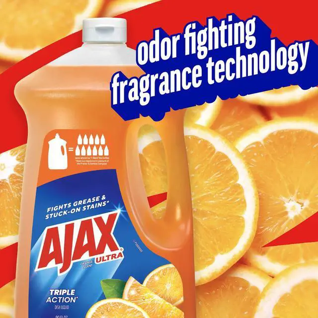 Alt view image 3 of 6 - Ajax Ultra Liquid Dish Soap, TripleAction GreaseCutting Dishwashing Liquid, Orange Citrus Scent, 90 fl oz Bottle