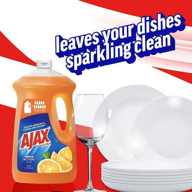 Alt view image 5 of 6 - Ajax Ultra Liquid Dish Soap, TripleAction GreaseCutting Dishwashing Liquid, Orange Citrus Scent, 90 fl oz Bottle