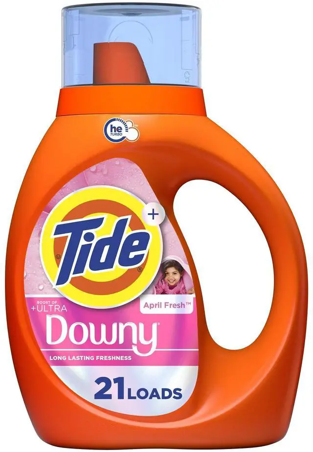 Main image of Tide Laundry Detergent Liquid Plus a Boost of Ultra Downy, April Fresh Scent, 2in1 Clean & Soften, HE Compatible, 30 fl oz, 21 Loads