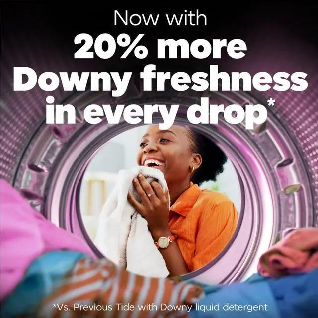 Alt view image 3 of 6 - Tide Laundry Detergent Liquid Plus a Boost of Ultra Downy, April Fresh Scent, 2in1 Clean & Soften, HE Compatible, 30 fl oz, 21 Loads