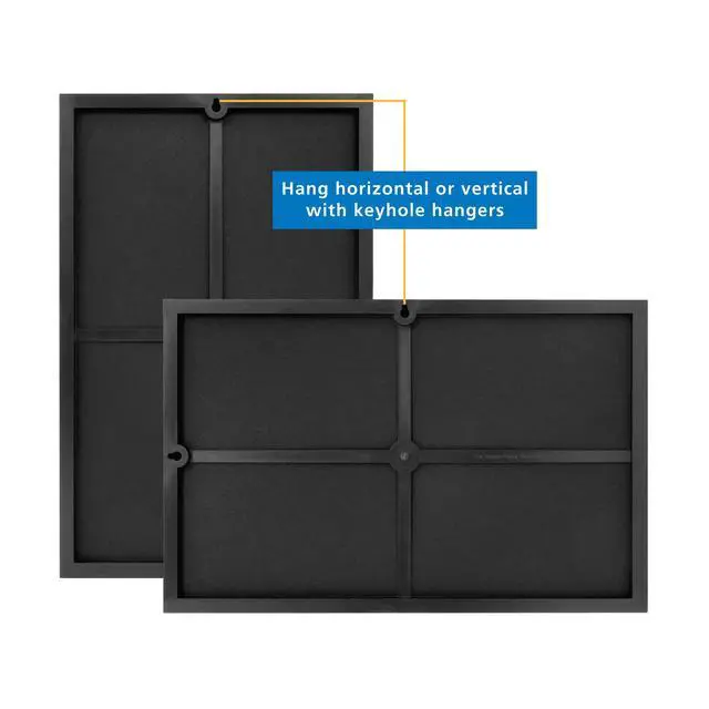 Alt view image 5 of 6 - Mainstays 12 x 18 Inch Black FrontLoading Picture Frame, Wall Mount & Tabletop Display Photo Frame for Posters, Art Prints & Documents